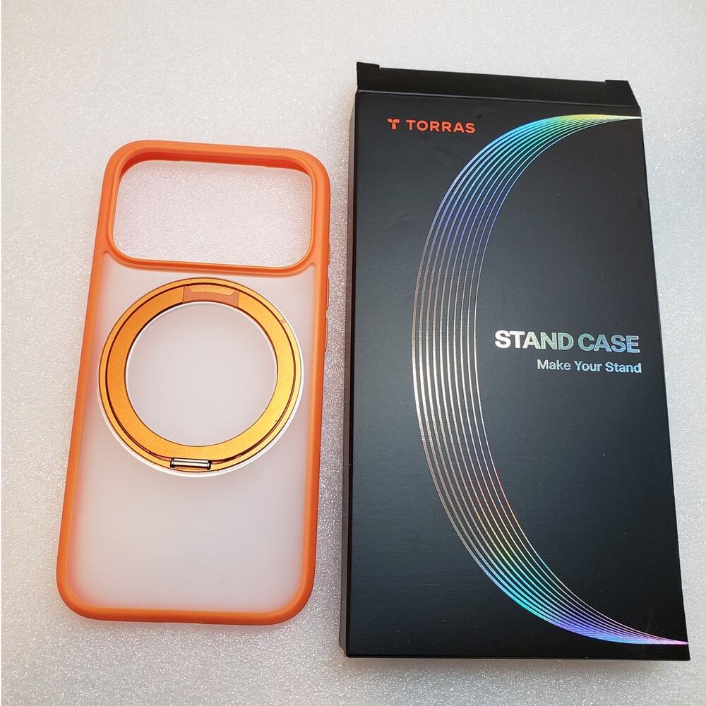 TORRAS 360 Magnetic Stand for iPhone 17 Pro Max Case, [Fit for MagSafe] Orange